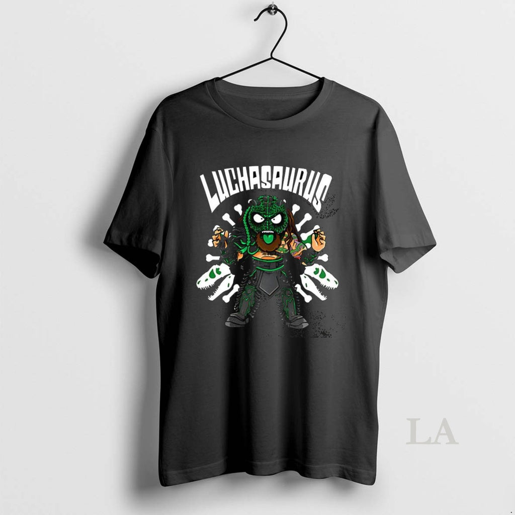 Original Austin Matelson Awe Luchasaurus Dinosaur Graphic