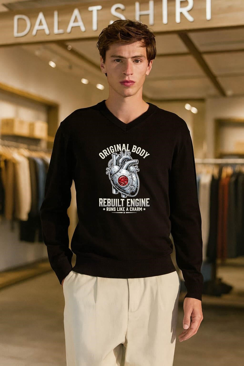 Original Body Rebuilt Engine Mechanical Heart shirt