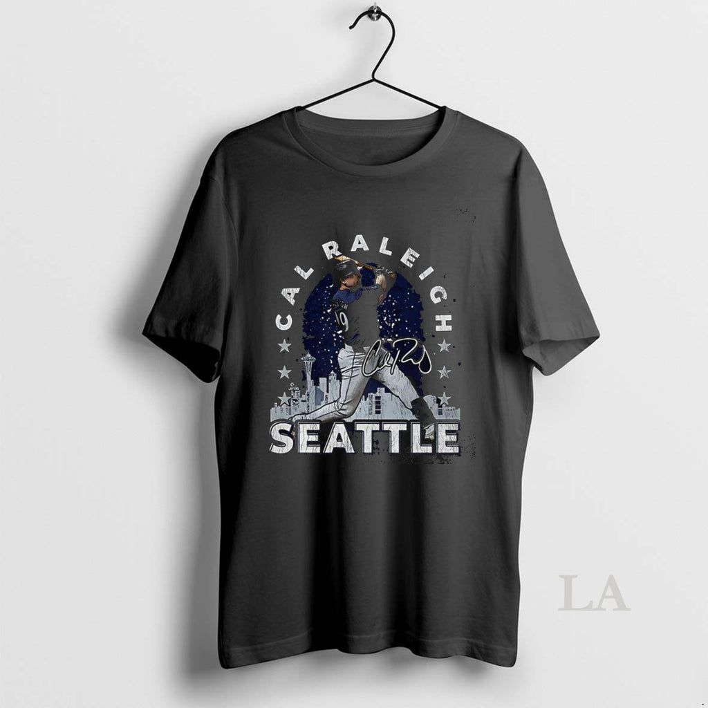 Original Cal Raleigh Seattle Mariners Baseball Gritty Skyline Siganature