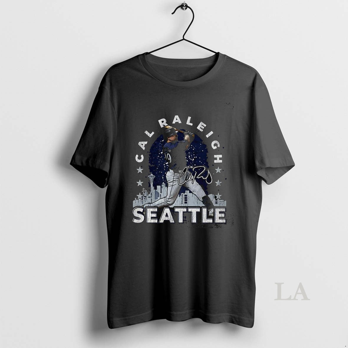 Original Cal Raleigh Seattle Mariners Baseball Gritty Skyline Siganature