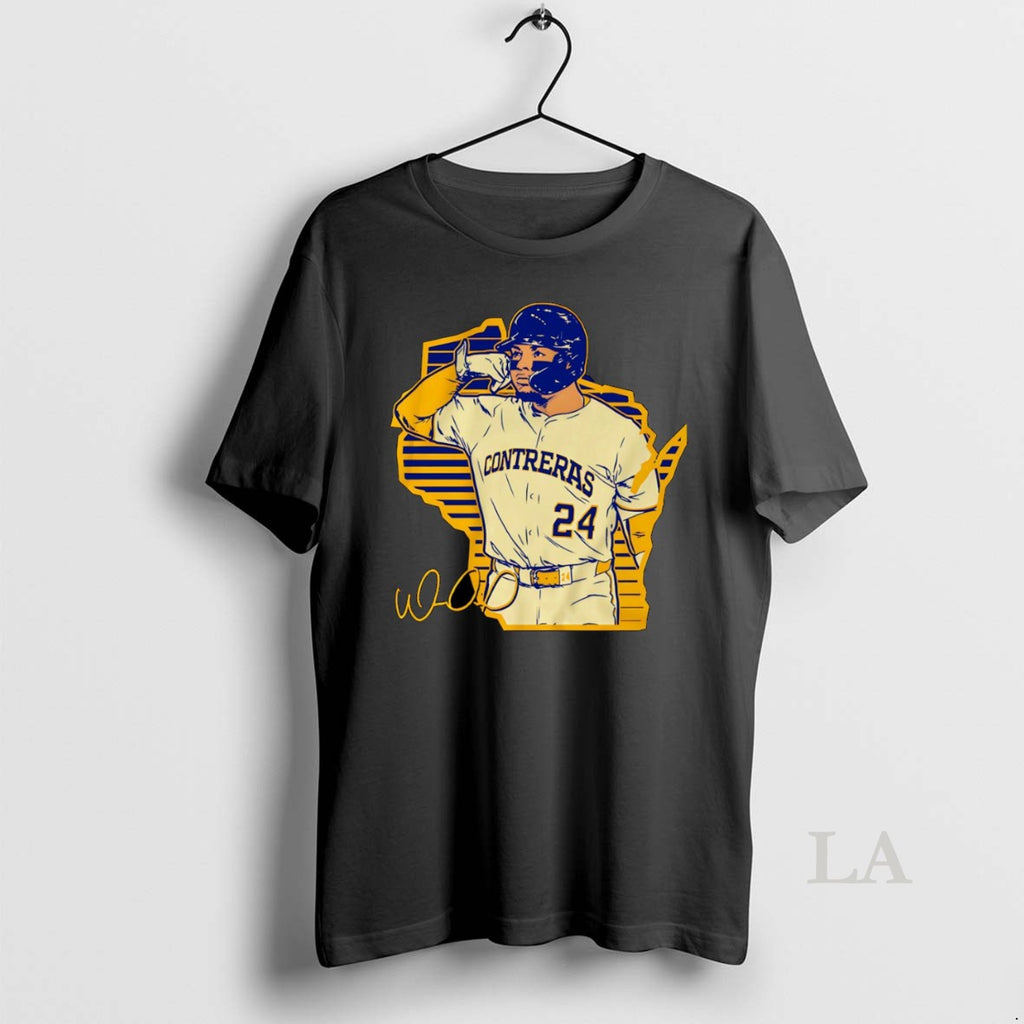 Original Call The Pen William Contreras Milwaukee Brewers Baseball State Map Signature