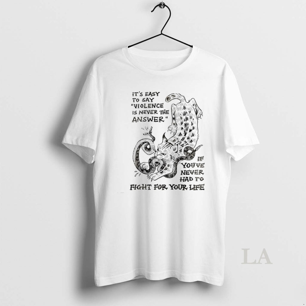 Original Cat Eat Snake Its Easy To Say Violence Is Never The Answer