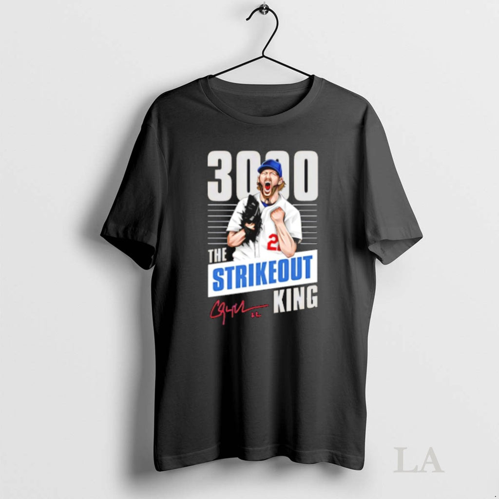 Original Clayton Kershaw Strikeout King 3000 Los Angeles Dodgers Signature