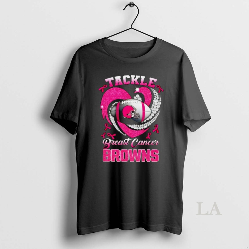 Original Cleveland Browns Breast Cancer Awareness Tackle Heart