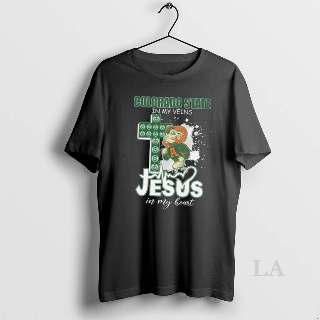 Original Colorado State Rams In My Veins Jesus In My Heart Mascot