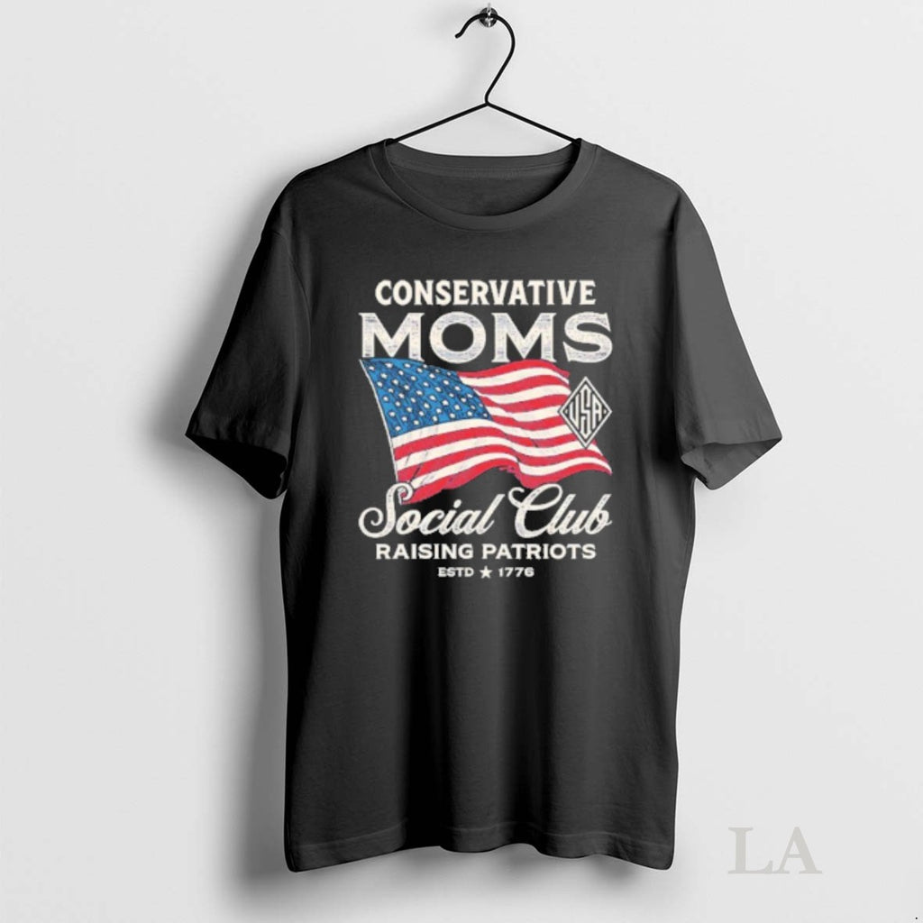 Original Conservative Moms Social Club Raising Patriots Usa Flag