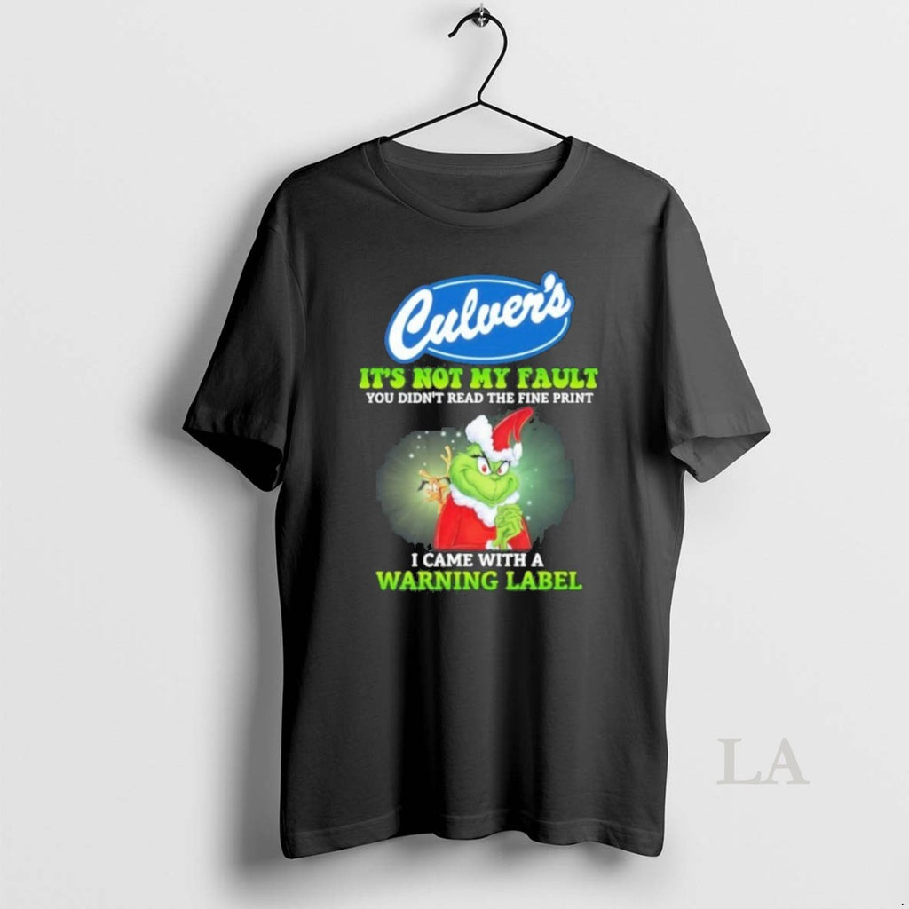 Original Culvers Santa Grinch Its Not My Fault I Came With A Warning Label