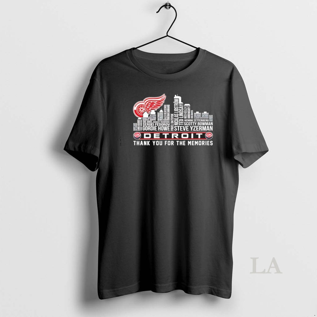 Original Detroit Red Wings Players Names City Skyline Thank You For The Memories