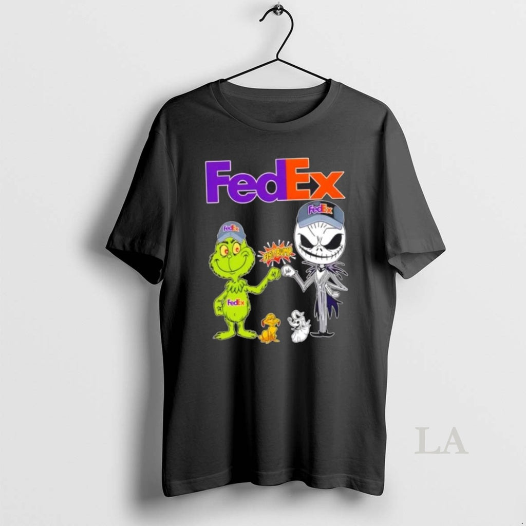 Original Fedex X Grinch And Jack Skellington Fist Bump Uniwilling Friends
