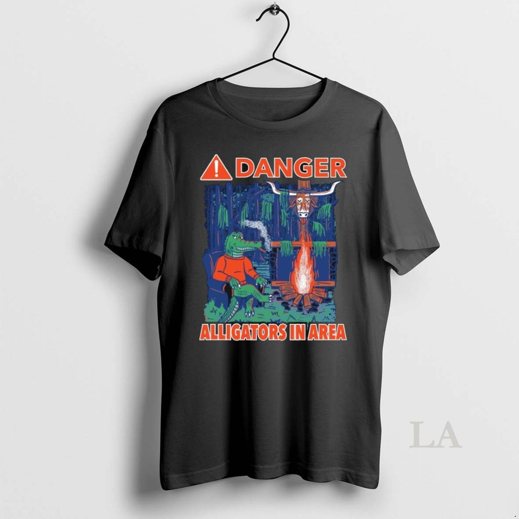 Original Florida Gators Vs Texas Longhorns Danger Alligators In Area Mascot