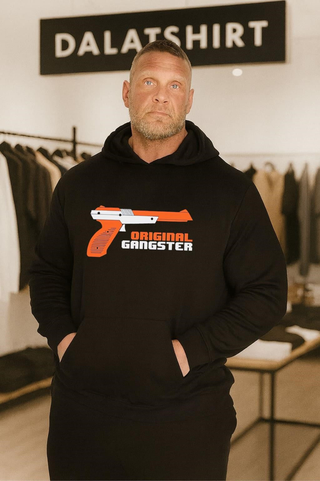 Original Gangster Orange Video Game Zapper Gun shirt