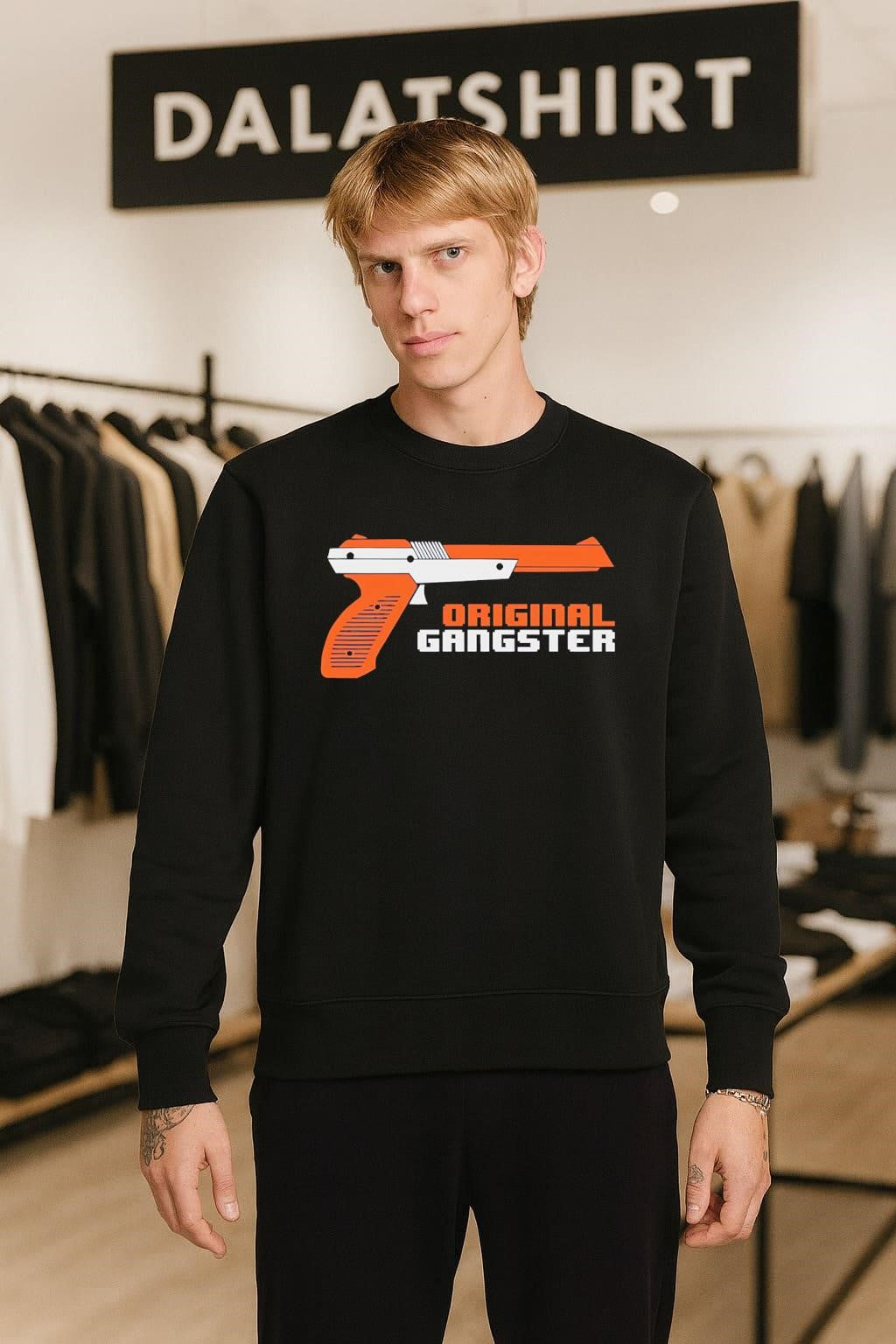 Original Gangster Orange Video Game Zapper Gun shirt