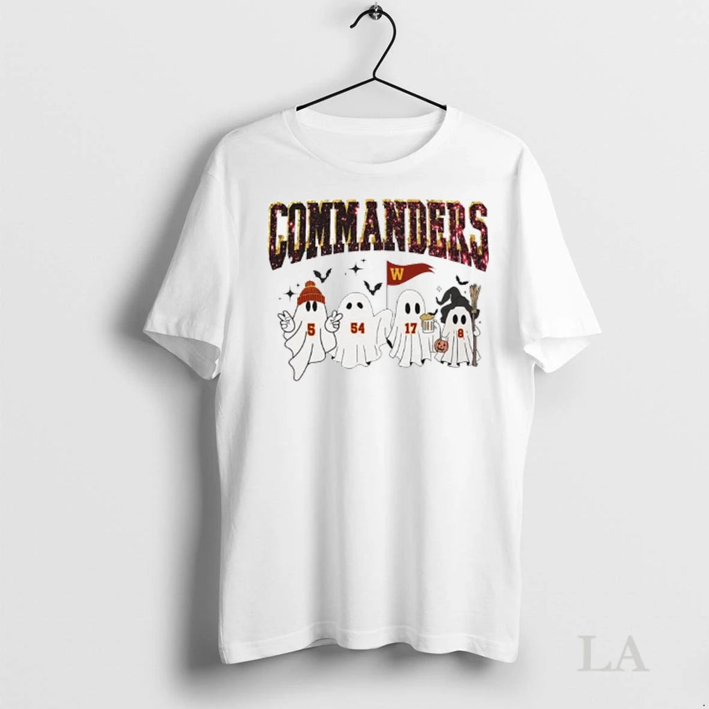 Original Ghost Halloween Washington Commanders Players Jersey Numbers 5 54 17 8 Ladies