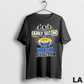 Original God First Family Second Then Notre Dame Fighting Irish Football Cross