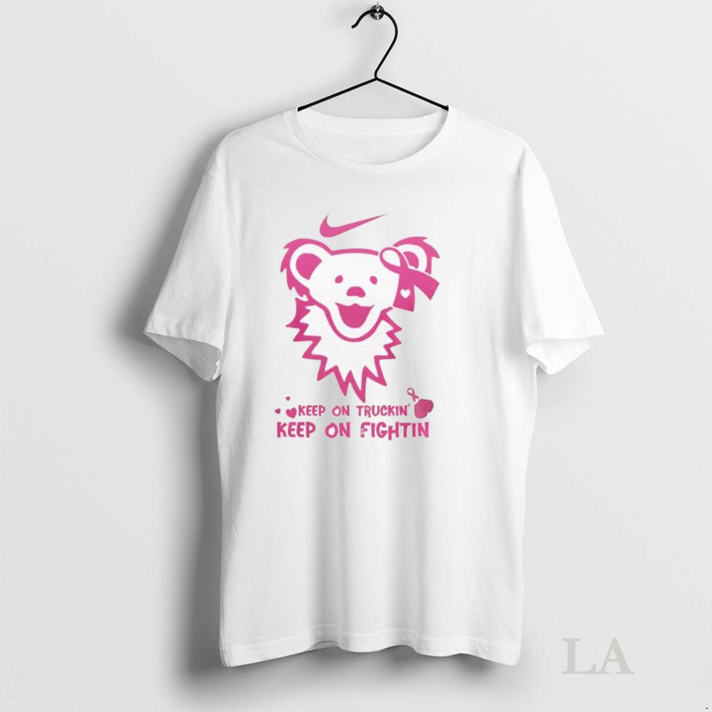 Original Grateful Dead Bear Keep On Truckin Keep On Fightin Breast Cancer Awareness