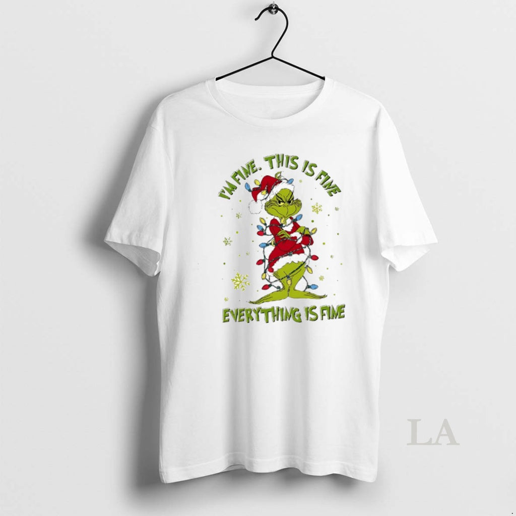 Original Grinch Christmas Lights Im Fine This Is Fine Everything Is Fine
