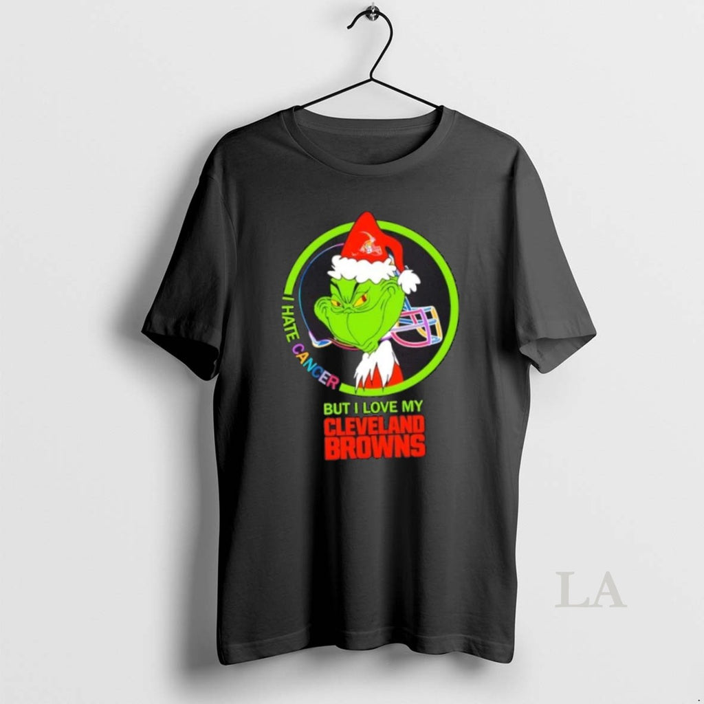 Original Grinch I Hate Cancer But I Love My Cleveland Browns Football