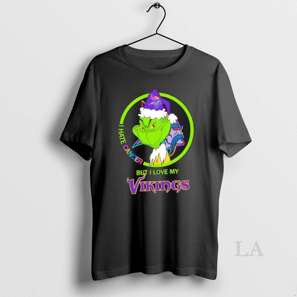 Original Grinch I Hate Cancer But I Love My Minnesota Vikings Football