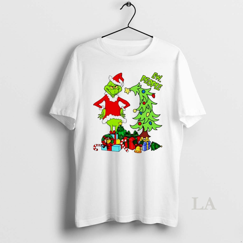 Original Grinch Santa And Pine Tree Merry Christmas White