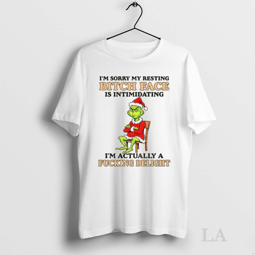 Original Grinch Santa Hat Im Sorry My Resting Bitch Face Is Intimidating Im Actually