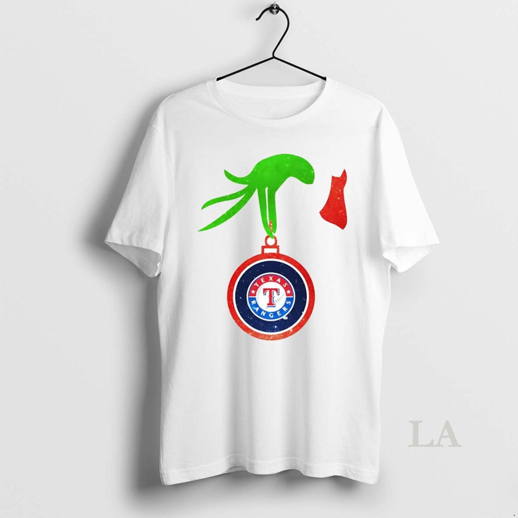 Original Grinch Hand Holding Texas Rangers Christmas
