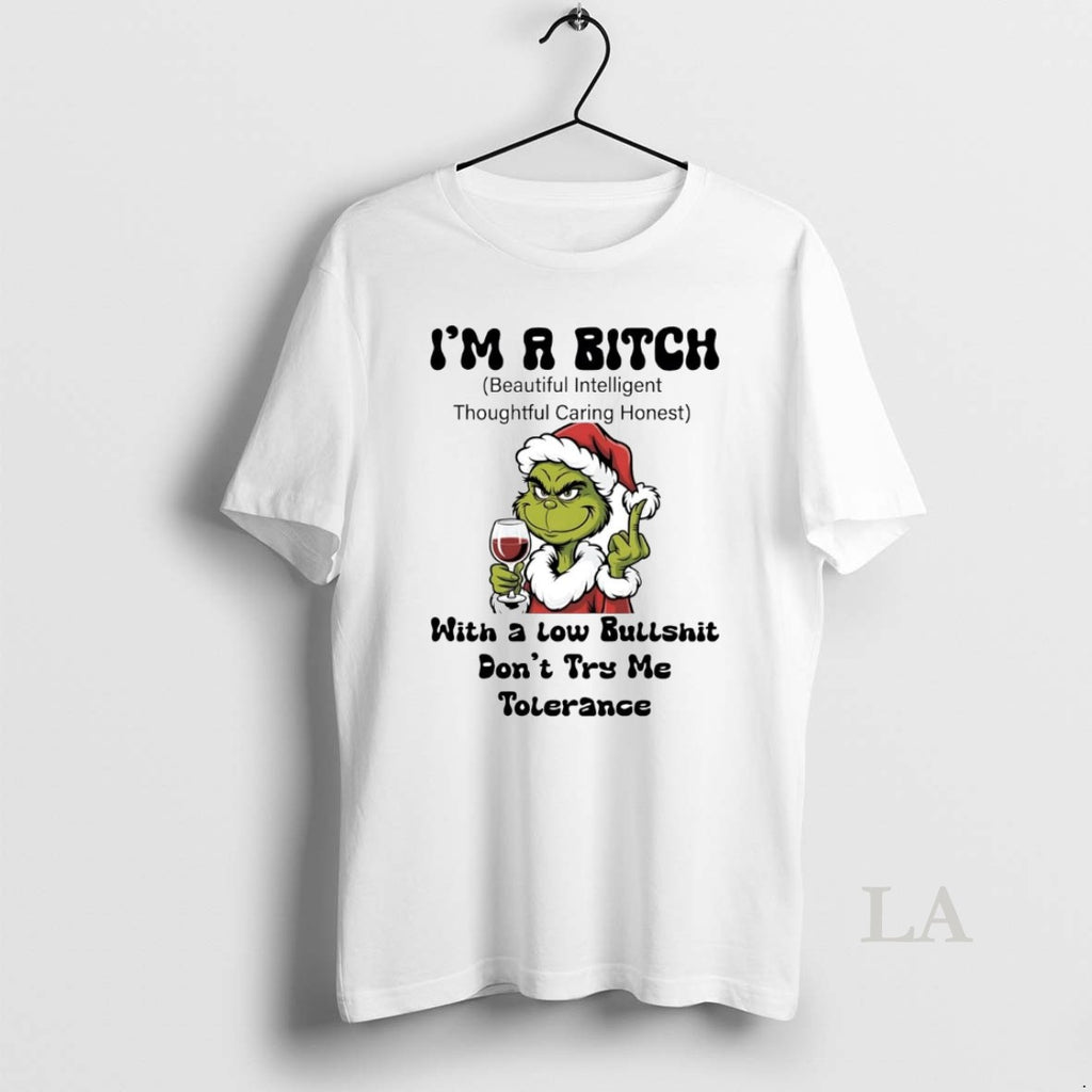 Original Grinch Middle Finger Im A Bitch Dont Try Me Tolerance Christmas