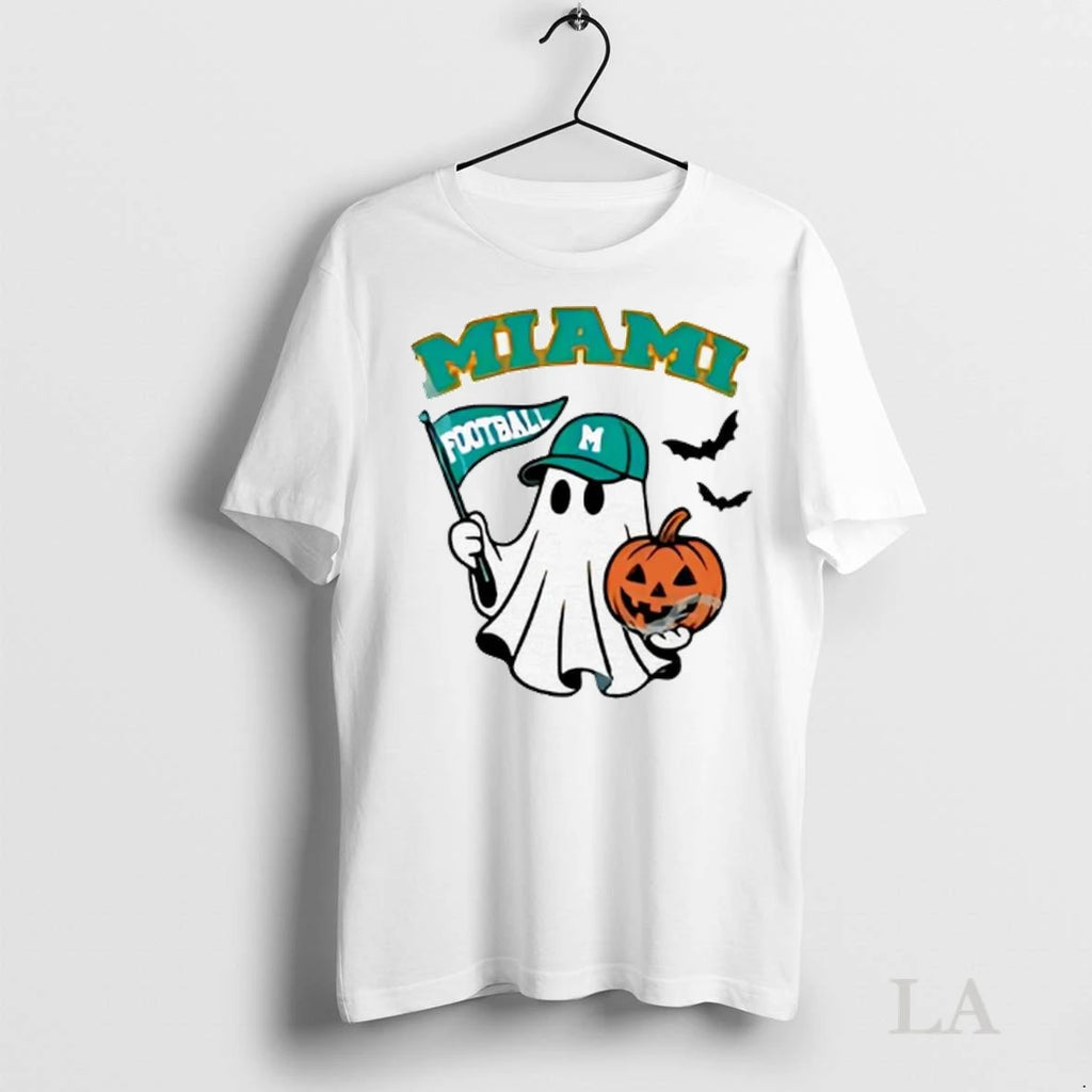 Original Halloween Ghost Miami Dolphins Football Flag Pumpkin Ladies