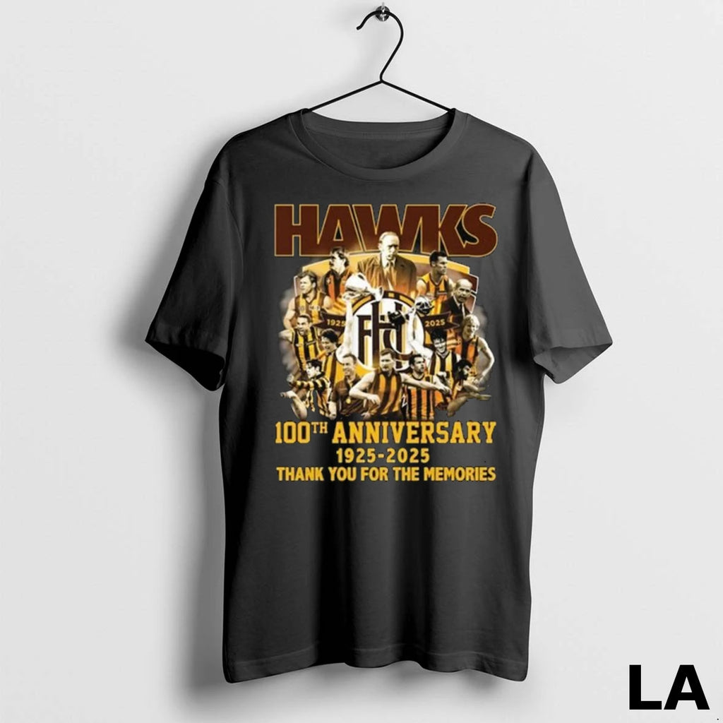 Original Hawthorn Hawks Football Club 100th Anniversary 192502925 Thank You For The Memories Long Sleve