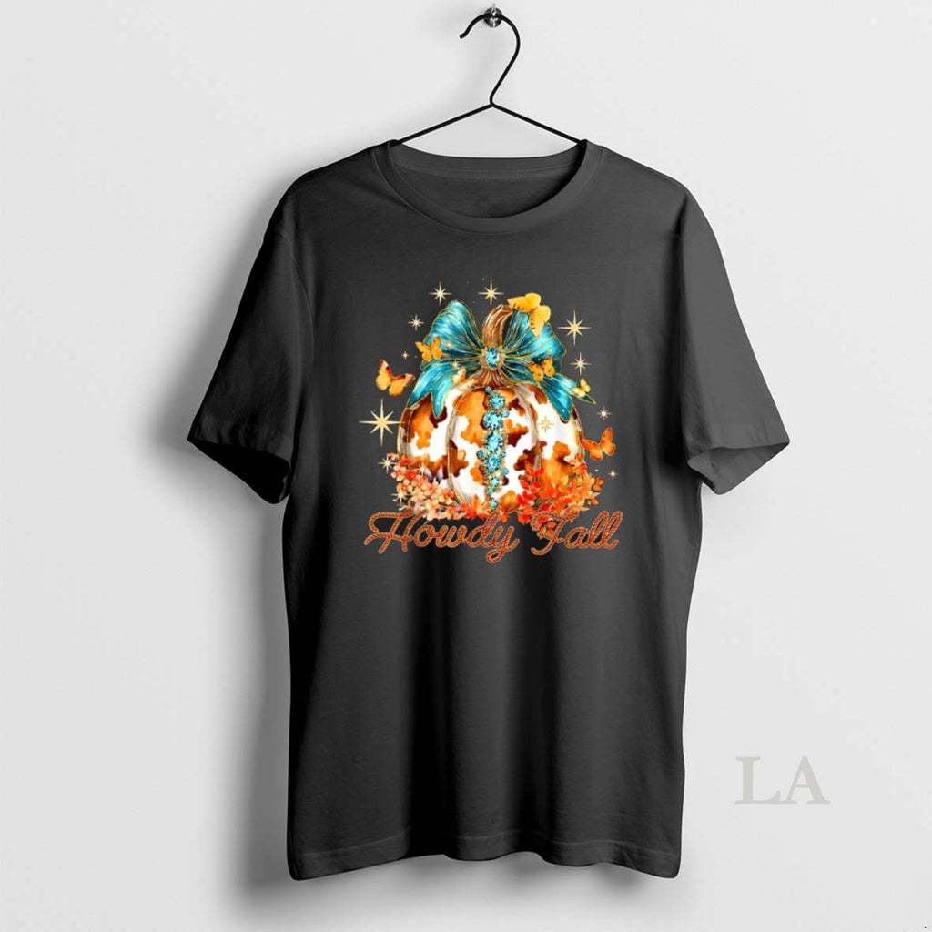 Original Howdy Fall Western Pumpkin Season Autumn Leaves Thanksgiving
