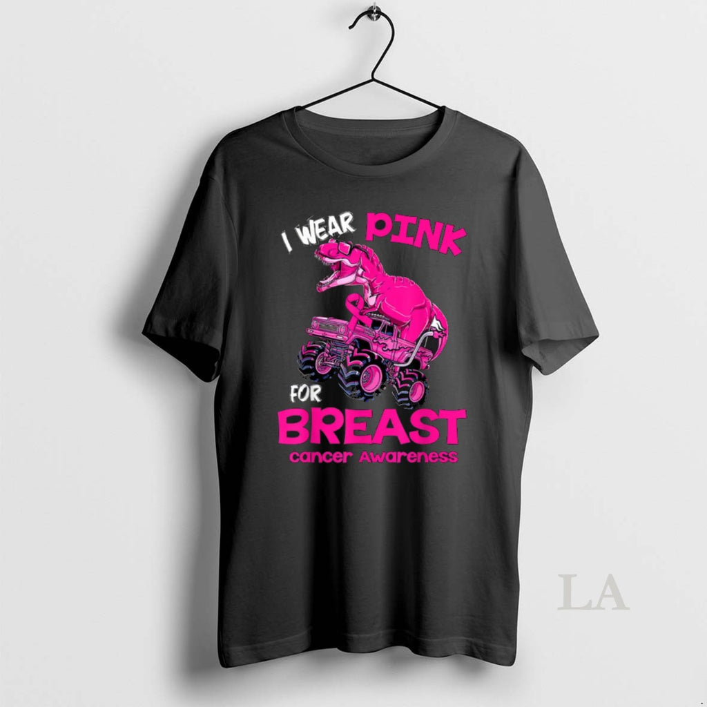 Original I Wear Pink For Breast Cancer Awareness Dinosaur