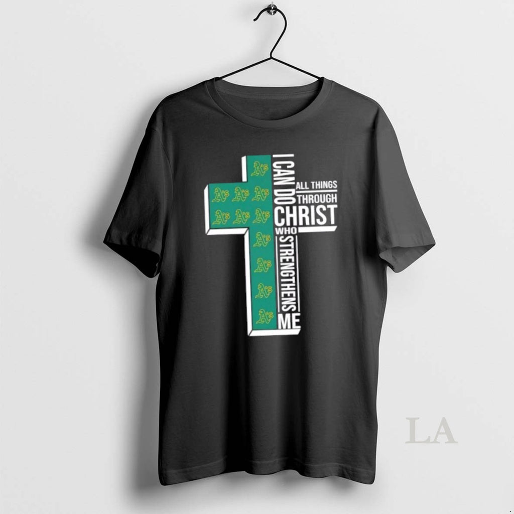 Original I Can Do All Things Through Christ Who Strengthens Me Oakland Athletics Baseball Cross