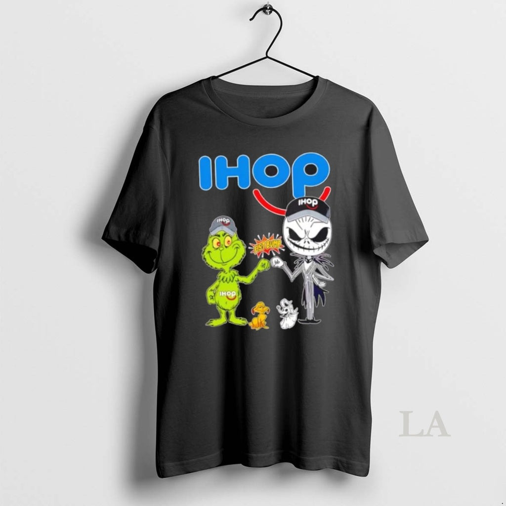 Original Ihop X Grinch And Jack Skellington Fist Bump Uniwilling Friends