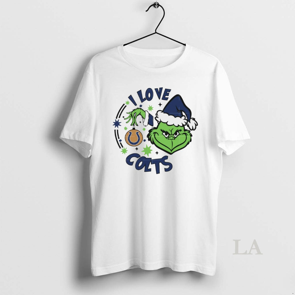 Original Indianapolis Colts X Santa Grinch I Love Colts Christmas White