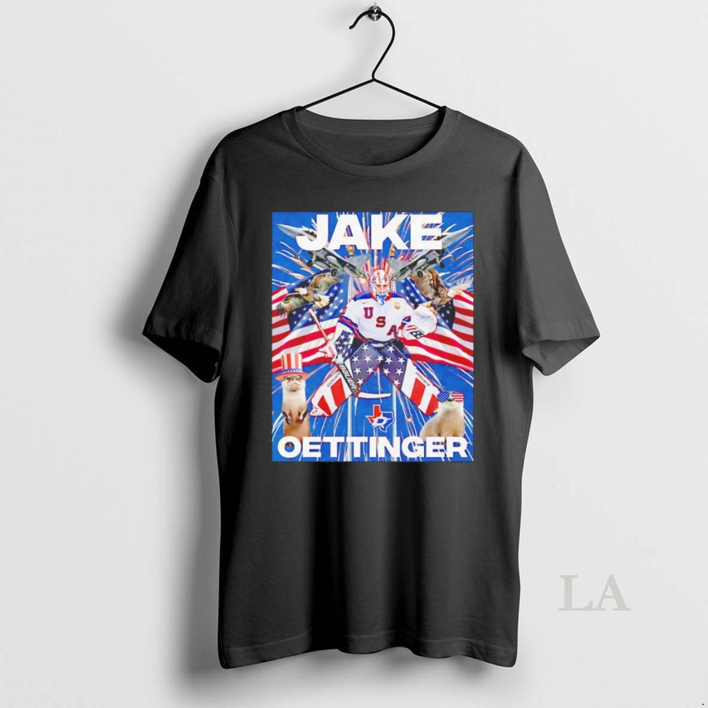 Original Jake Oettinger American Flag Eagle Fireworks Patriotic