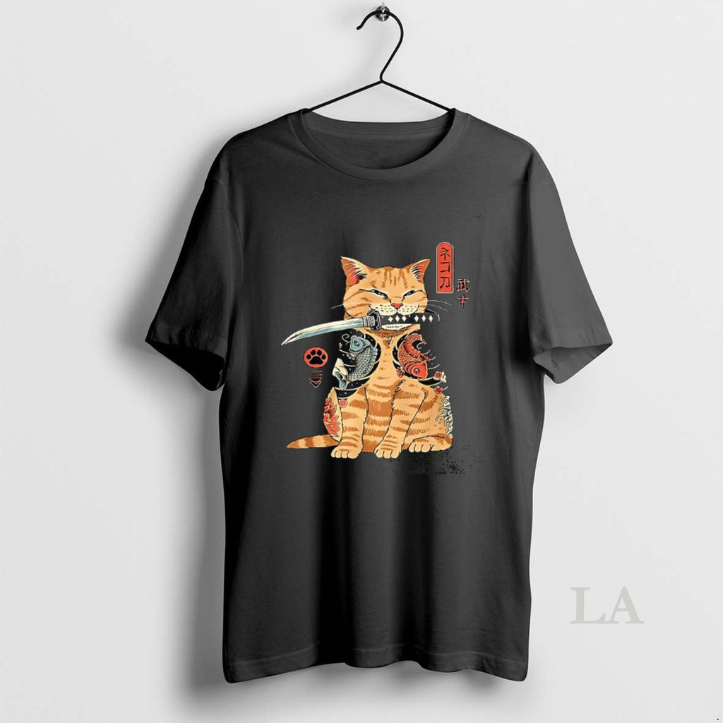Original Japanese Samurai Ninja Cat Kawaii Tattoo
