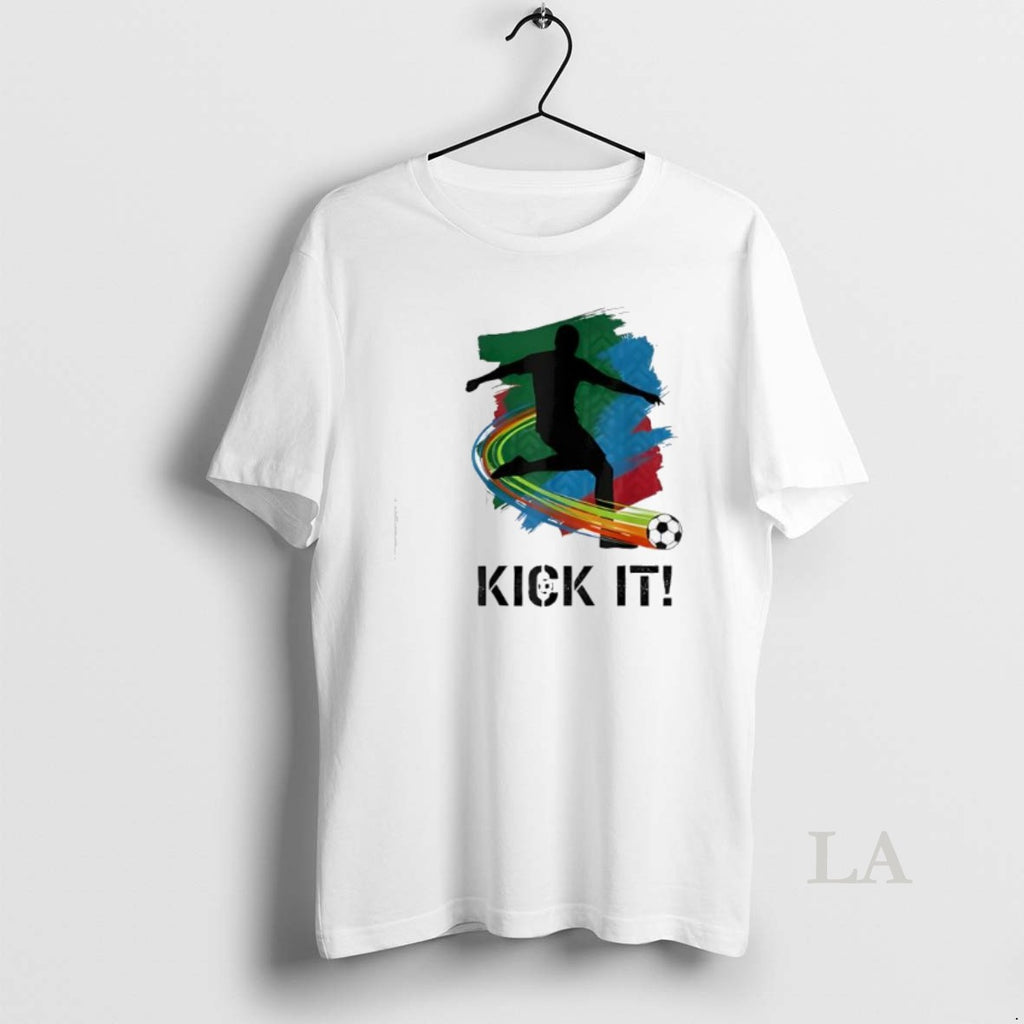 Original Kick It Soccer Player Silhouette Graphic