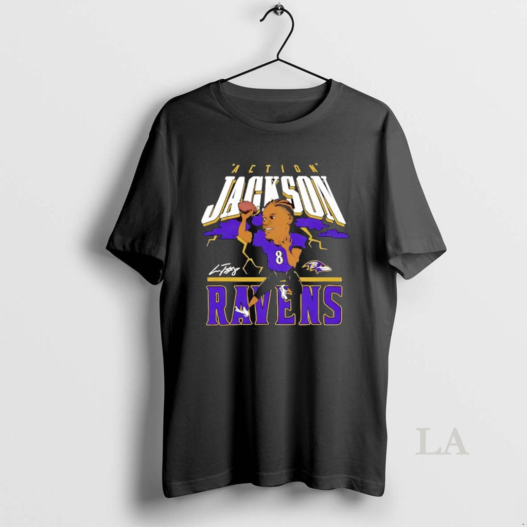 Original Lamar Jackson Action Caricature Baltimore Ravens