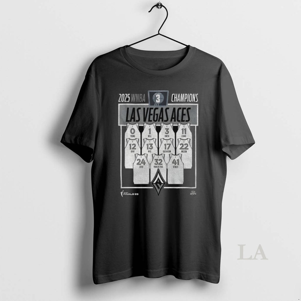 Original Las Vegas Aces Basketball Stadium Essentials 2025 Wnba Finals Champions Jersey Roster