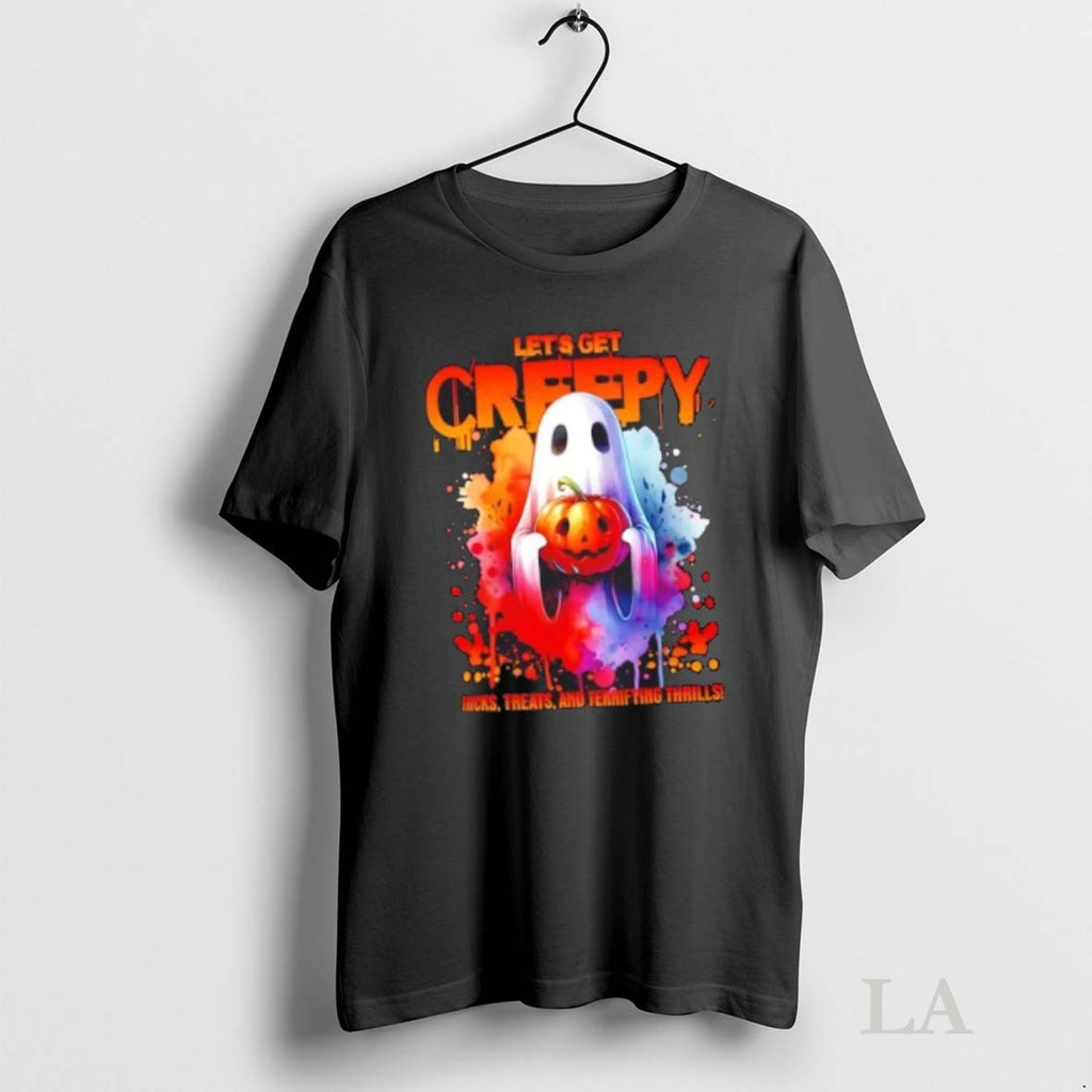 Original Lets Get Creepy Tricks Treats And Terrifying Thrills Halloween