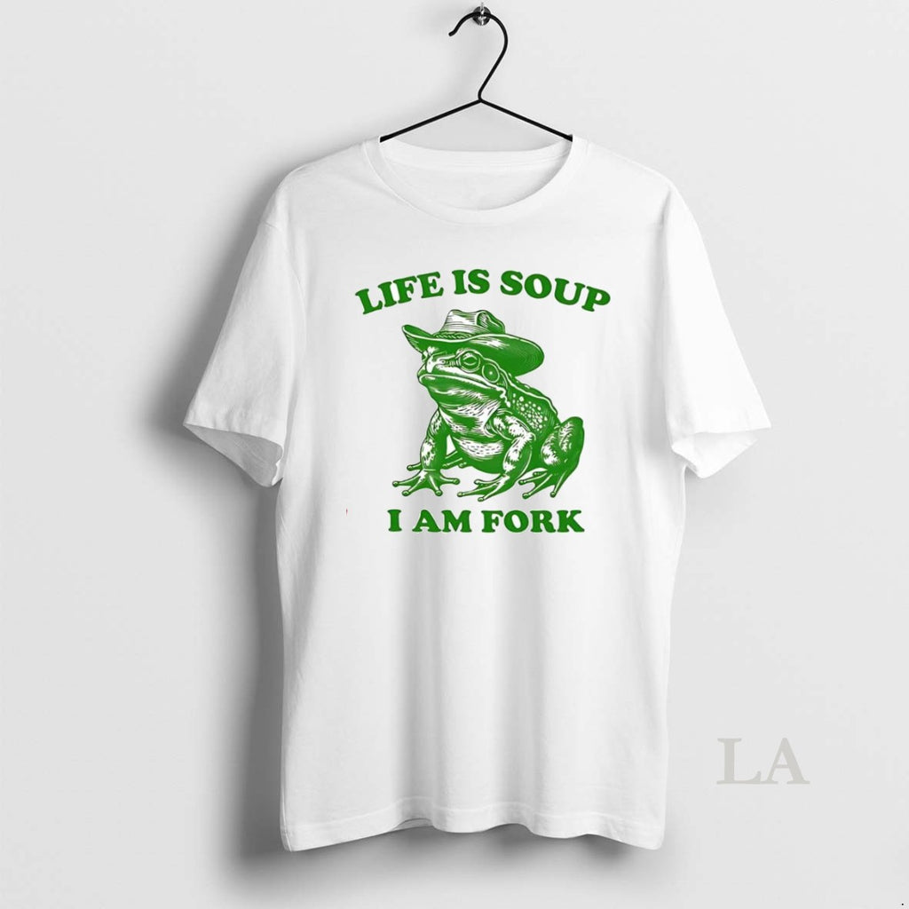 Original Life Is Soup I Am Fork Frog Graphic