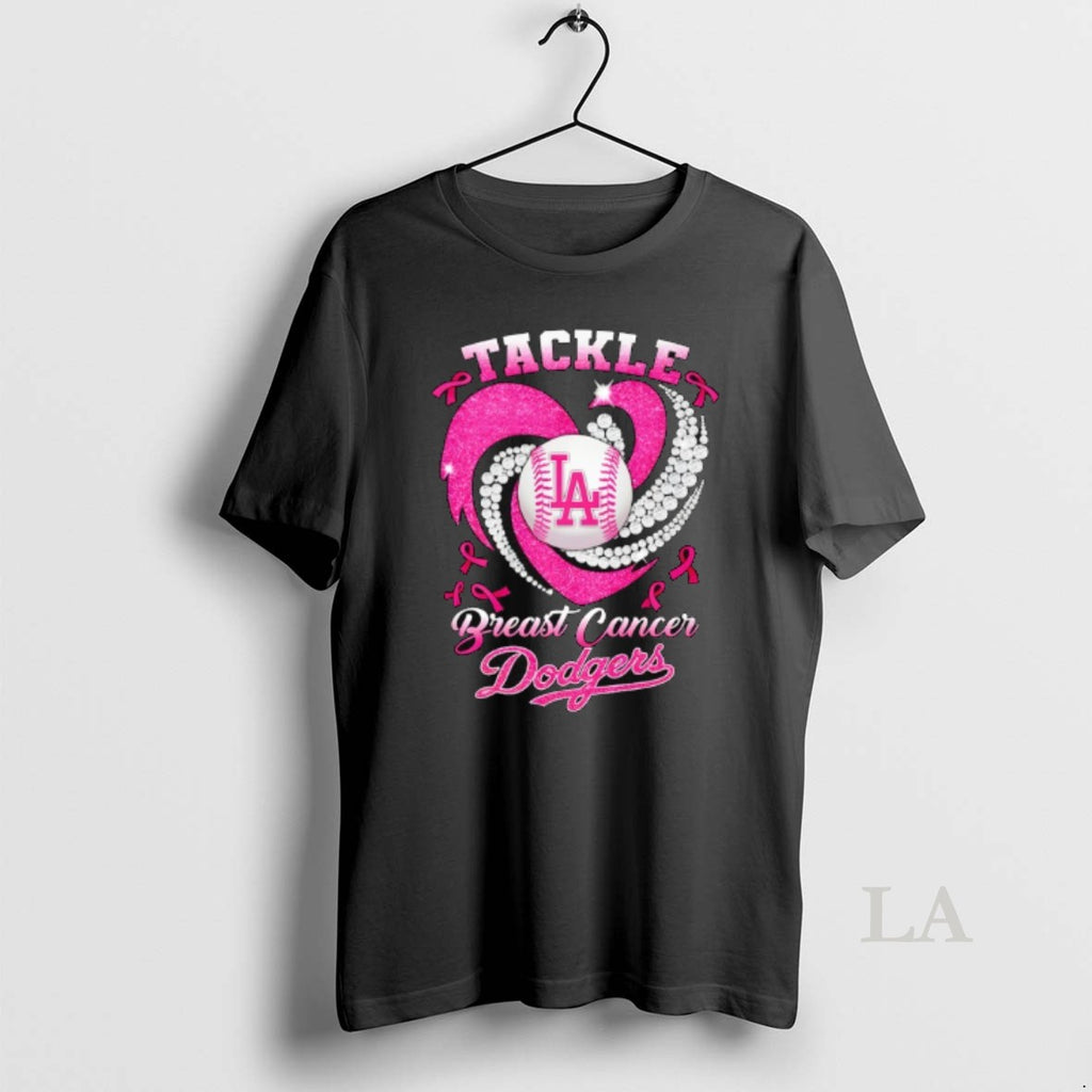 Original Los Angeles Dodgers Breast Cancer Awareness Tackle Heart