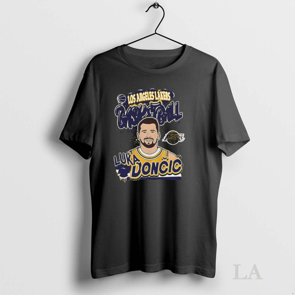 Original Los Angeles Lakers Luka Doncic 77 Yellow Baller Art