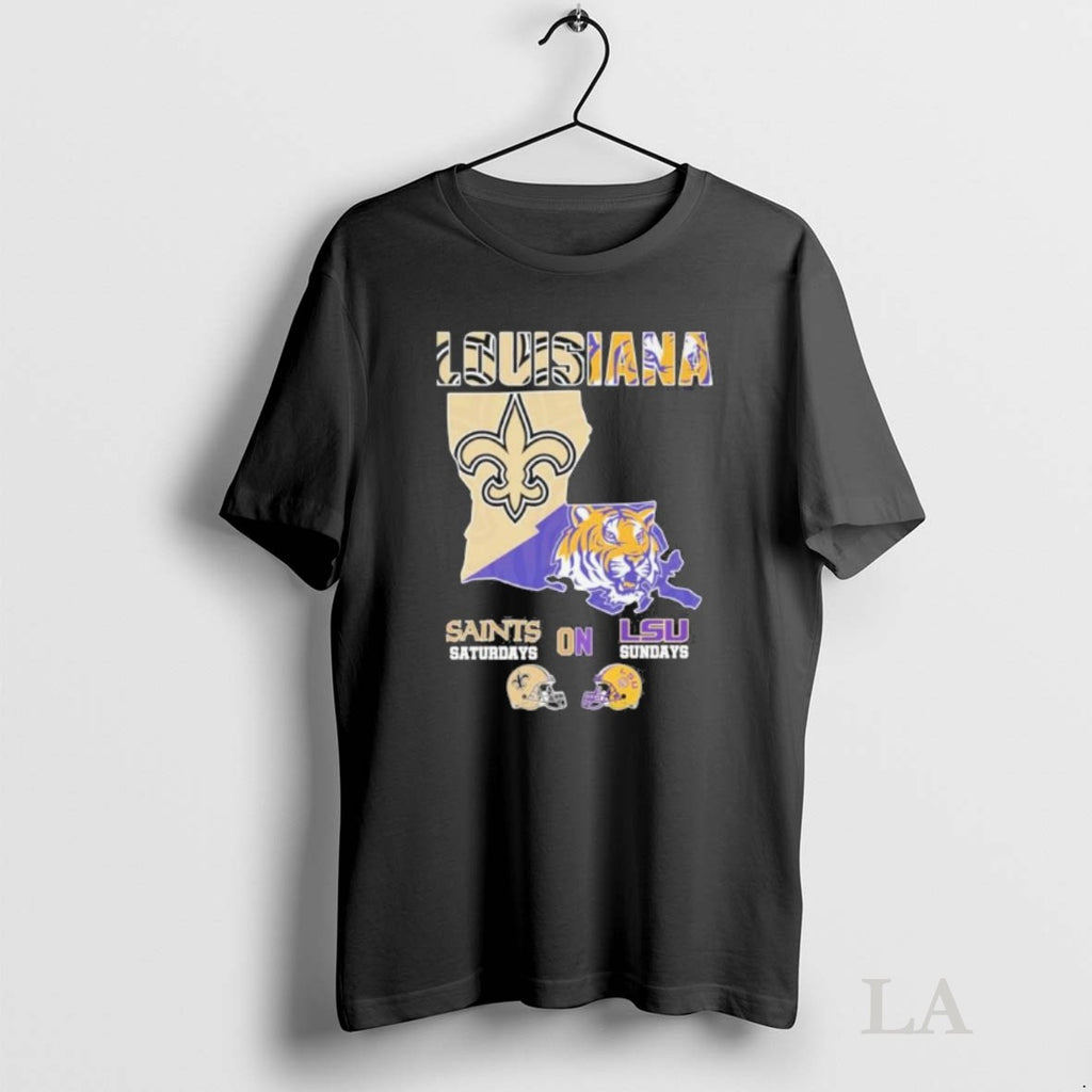 Original Louisiana Map With Saints And Tigers