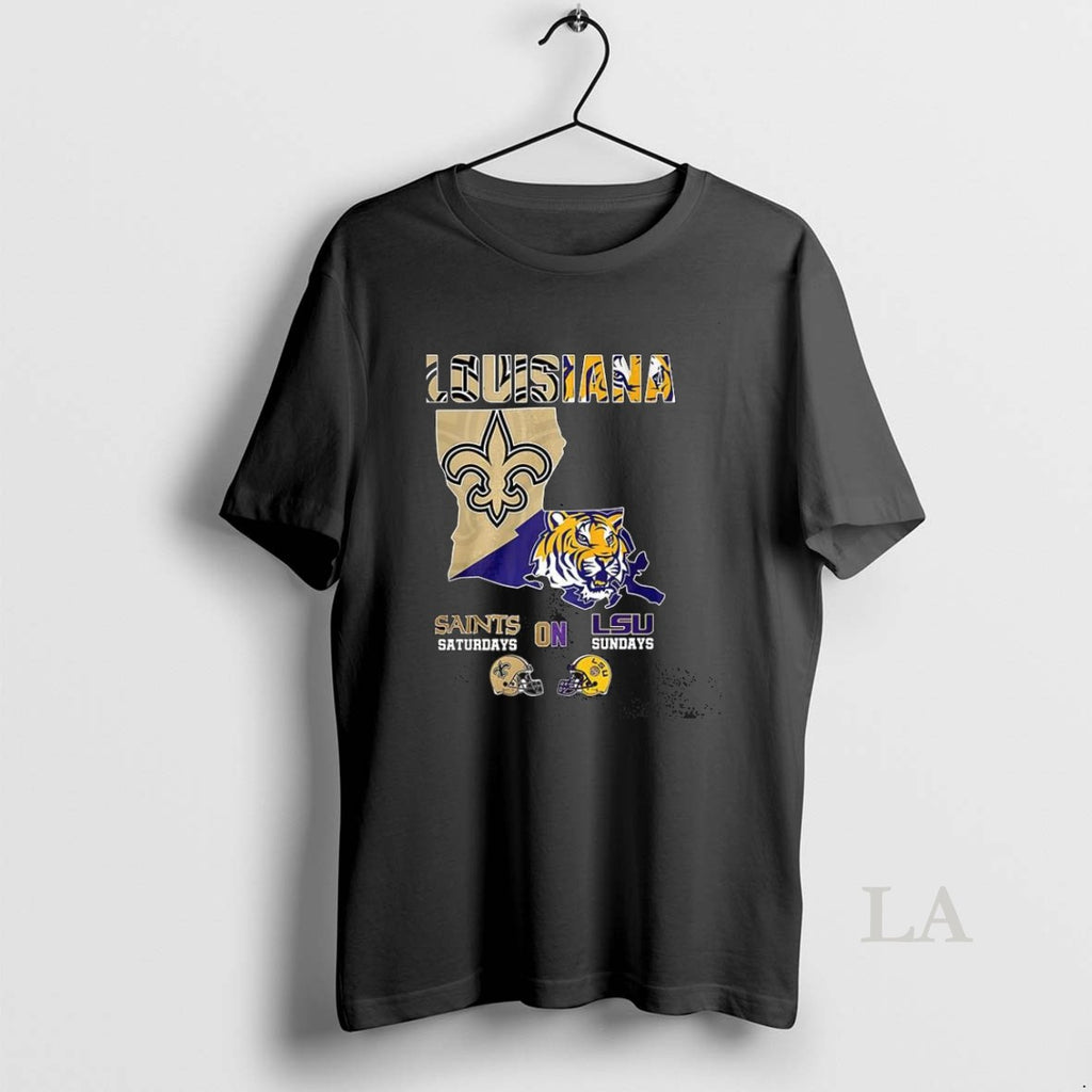 Original Louisiana Saints Saturdays On Lsu Sundays Map