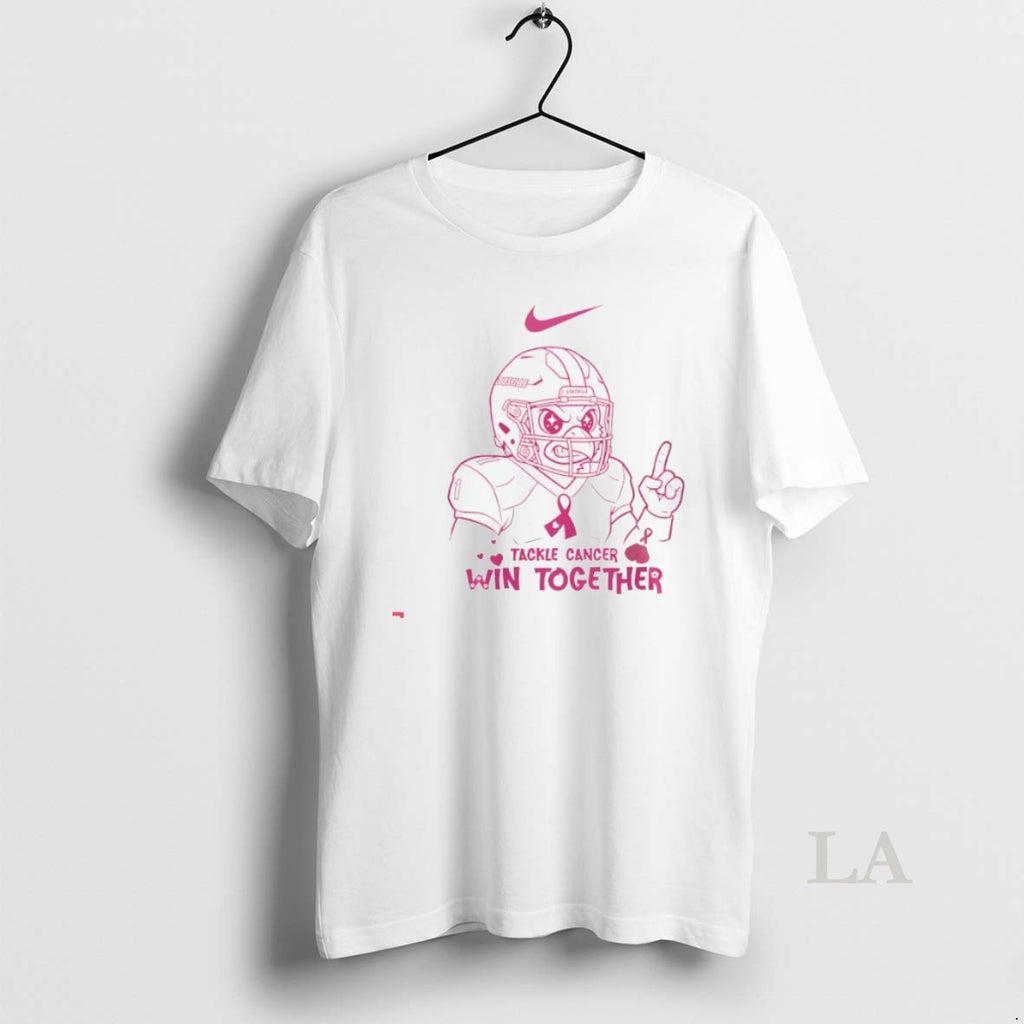 Original Louisville Cardinals Tackle Cancer Win Together In October We Wear Pink Logo