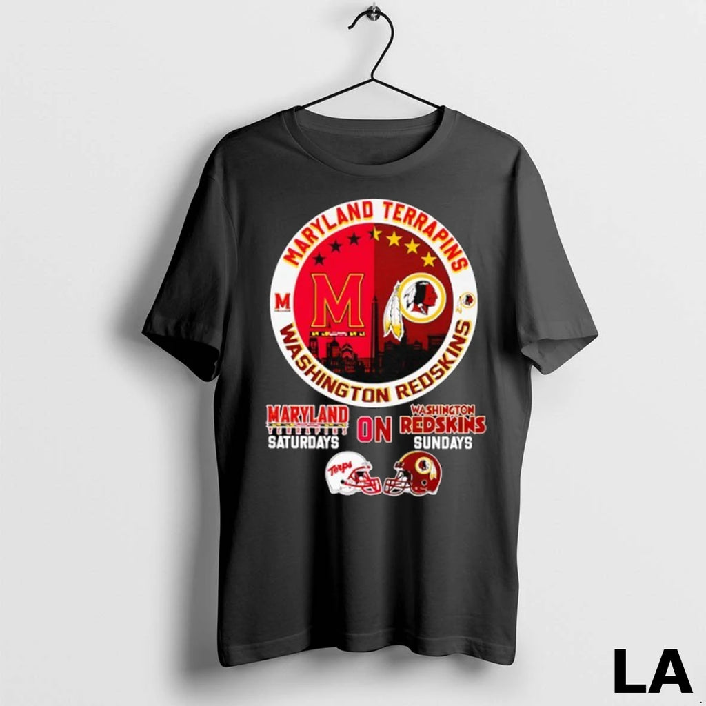 Original Maryland Terrapins On Saturdays And Washington Redskins On Sundays Football Circle Logo
