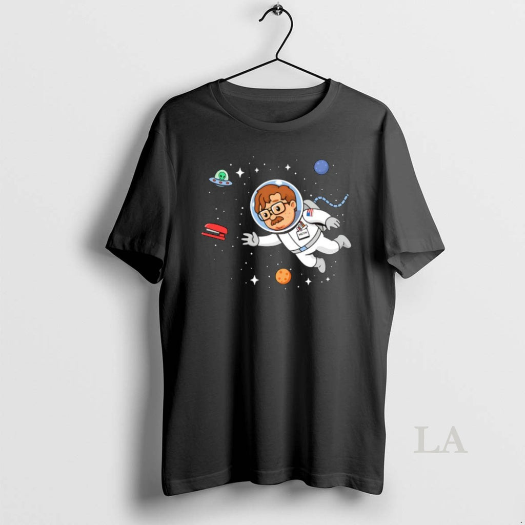 Original Milton Waddams From Office Space As An Astronaut Chasing His Red Stapler In Space
