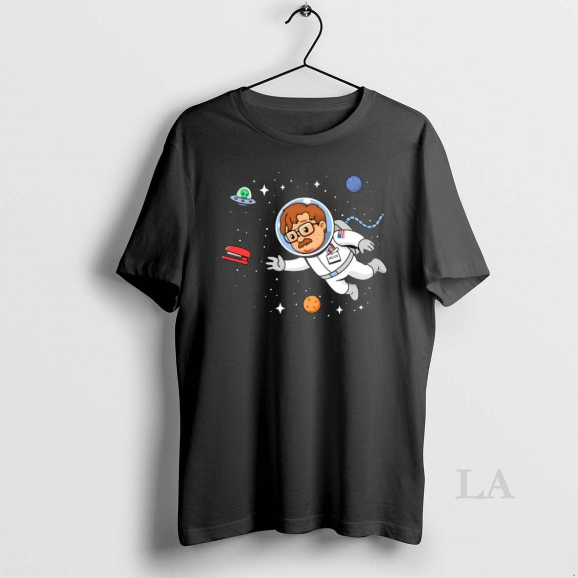 Original Milton Waddams From Office Space As An Astronaut Chasing His Red Stapler In Space
