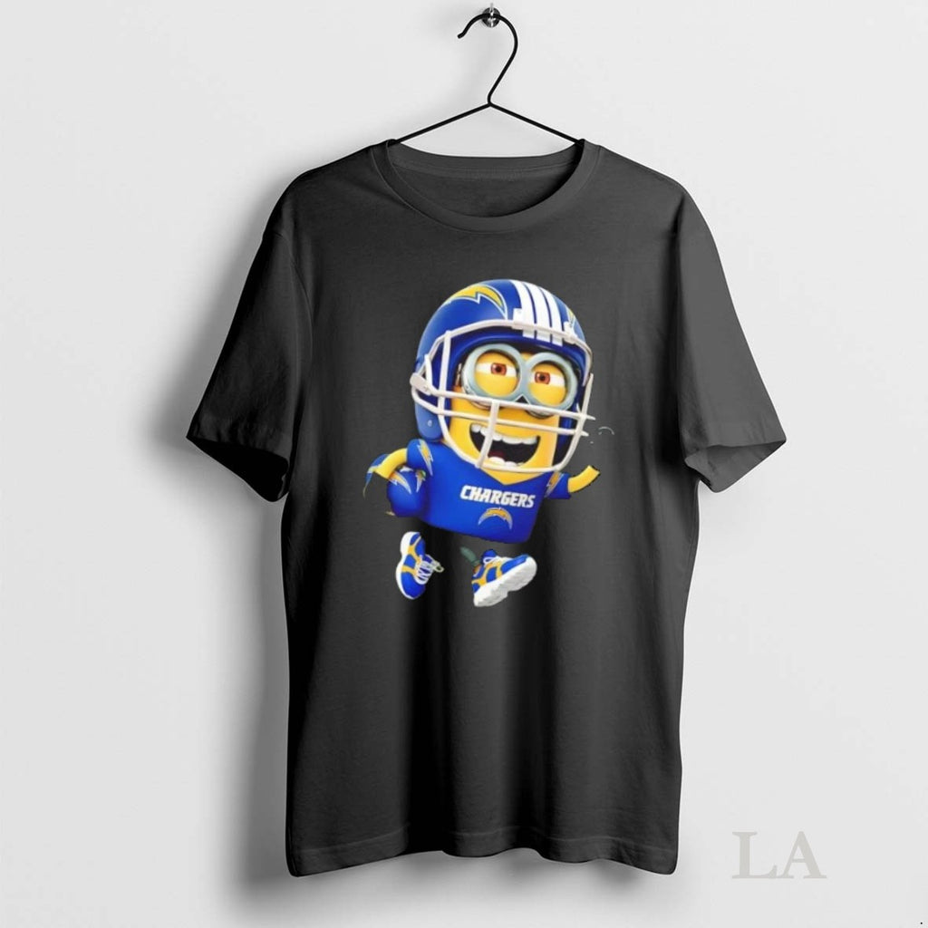 Original Minions Is Holding A Ball And Smiling At Los Angeles Chargers Fans