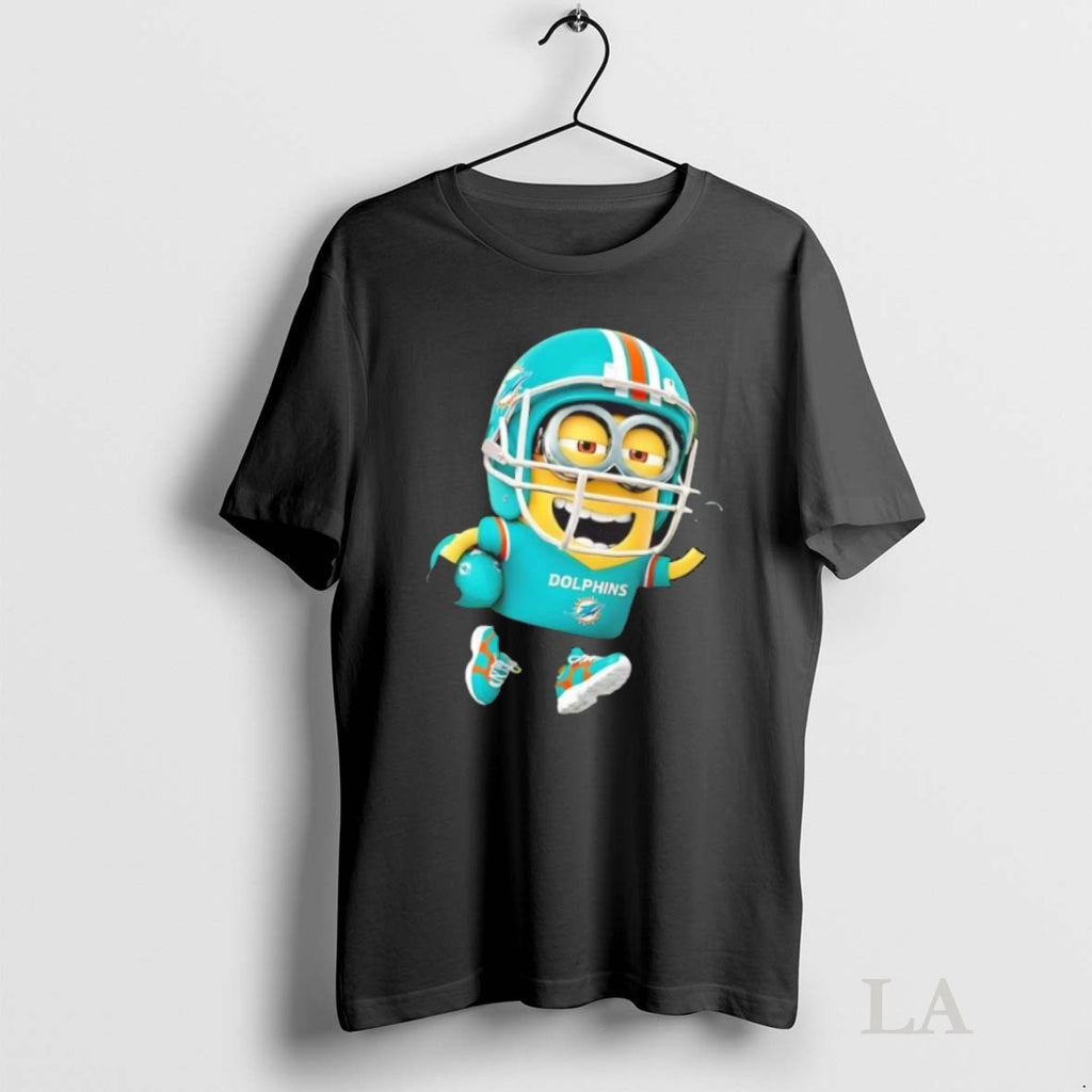 Original Minions Is Holding A Ball And Smiling At Miami Dolphins Fans